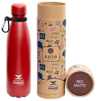 Estia θερμός Travel Flask S.S. BPA-free 500ml Save The Aegean  Red Matte ( 01-8543)