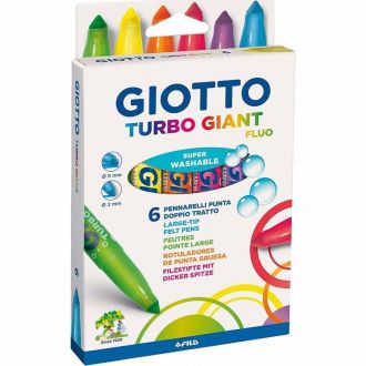 Giotto μαρκαδόροι turbo Giant Fluo super washable 6τμχ. (000433000)