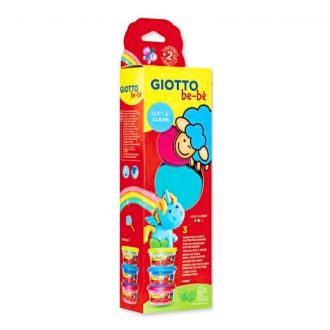 Giotto be-be πλαστό ζυμαράκι σε βαζάκια 3χρώματα glitter x100gr  0464903