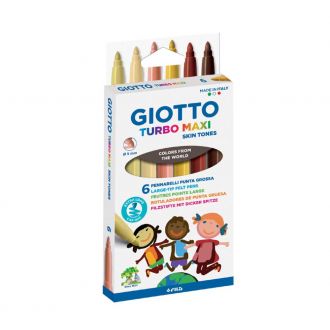 Giotto Mαρκαδόροι Turbo Color Maxi Skin Tones 6 χρώματα (527000)