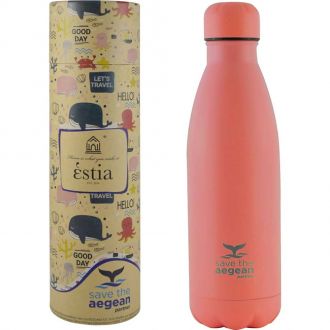 Estia θερμός Travel Flask S.S. BPA-free 500ml Save The Aegean - Pastel Coral (01-9861)