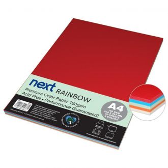 Next χαρτί εκτύπωσης Α4 mix 5 έντονα χρώματα 160γρ  50Φύλλα