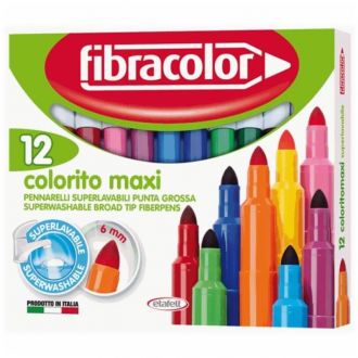 Fibracolor μαρκαδόροι ζωγραφικής Superwashable  χοντροί 12 χρώματα (10630SW012SC)