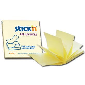 Stick'n χαρτάκια σημειώσεων αυτοκόλλητα ζικ-ζακ κίτρινα 76X76εκ.  100φ.