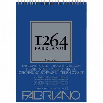 Fabriano μπλοκ σχεδίου σπιράλ dessin zwart 1264 Α4 200gsm 40Φύλλα