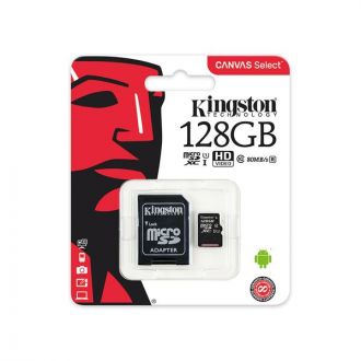 Kingston Κάρτα μνήμης Canvas select microSDXC 128GB Class 10 with Adapter (KIN-MSD128GB)