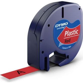 Dymo 91203 Ταινία Ετικετογράφου (4m x 12mm) S0721630 Plastic Κόκκινο
