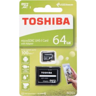 Toshiba Κάρτα μνήμης M203 microSDXC 64GB UHS-I U3 Class 10 100mb/s