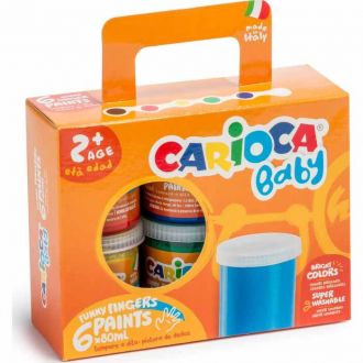 Carioca baby δακτυλομπογιές σε βαζάκια 6 χρώμματα x 80ml
