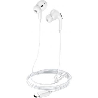 HOCO M1 ακουστικά Type-C Λευκά 1.2m (HC-M1-PRO-TYPEC-WHITE)