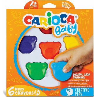Carioca baby κηρομπογιές teddy shaped 6τμχ. 0522