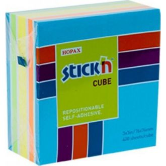 Stick'n Χαρτάκια σημειώσεων αυτοκόλλητα κυβος neon μπλε 76x76εκ. 400Φ. 21538