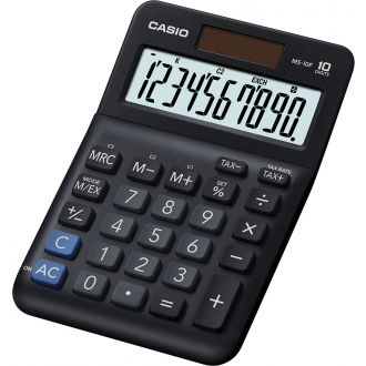 Casio Αριθμομηχανή 10 ψηφίων ηλίου/μπαταρίας 10.1 x 14.85cm (MS-10F)