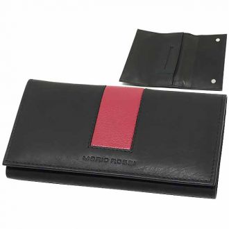 Mario Rossi leather pouch Black-red 3038