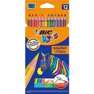 BIC Ξυλομπογιές Evolution Stripes 12 Χρώματα 95005221
