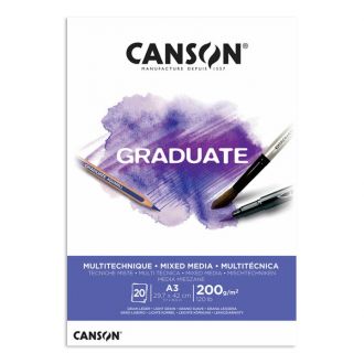Canson μπλοκ Graduate mixed media A3 200gr 20φύλλα