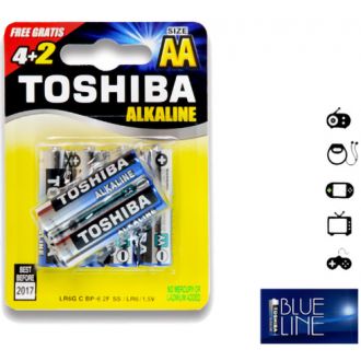 Toshiba Αλκαλικές μπαταρίες ΑΑ 4+2 Δώρο