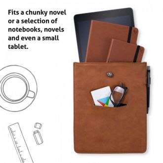Bookaroo book pouch with pocket and pen loop - Brown 43301BR