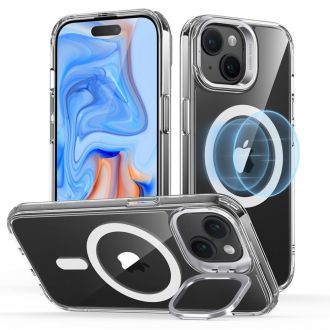 ESR hybrid case with stash stand for iPhone 15 Clear