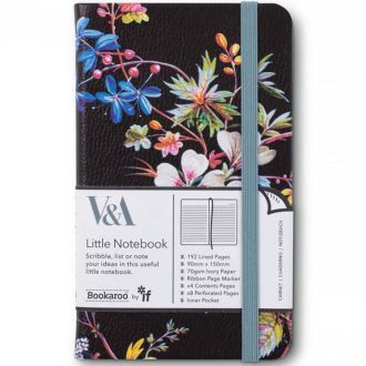 Bookaroo σημειωματάριο Ivory ριγέ Α6 192pgs - Black Floral (49602BFL)