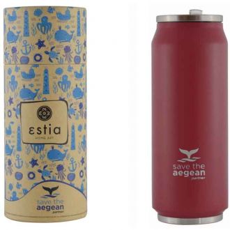 Estia coffee thermos cup SS Bpa-free 500ml Save The Aegean - Sangria Red 216.009854