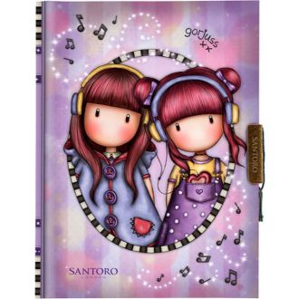 Santoro Gorjuss Melodies Lockable Notebook - The Duet 577GJ21