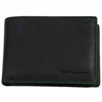 Mario Rossi BK  men's leather wallet Black Green 5930