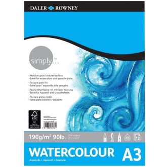 Daler Rowney Simply watercolour pad A3 190gr 12 Φύλλων
