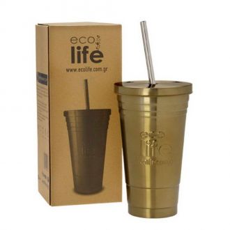 Ecolife coffee thermos cup 480ml Bronze 33-BO-4008