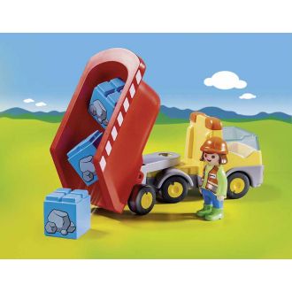 Playmobil 1 2 3 70126 ανατρεπόμενο φορτηγό με εργάτη