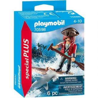 Playmobil 70598 Special Plus Πειρατής με σχεδία και σφυροκέφαλος καρχαρίας