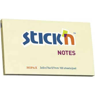 Stick'n Αυτοκόλλητα Χαρτάκια Σημειώσεων Κίτρινα 76x127εκ. 21009