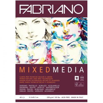 Fabriano μπλοκ σχεδίου mixed media A4 250gr 40Φύλλα