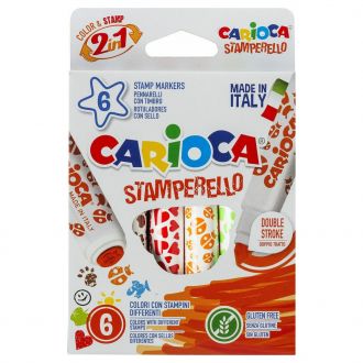 CARIOCA μαρκαδόροι Stamperello με στάμπα 6τμχ