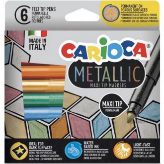 Carioca μαρκαδόροι metallic χοντροί 6τμχ. 43161