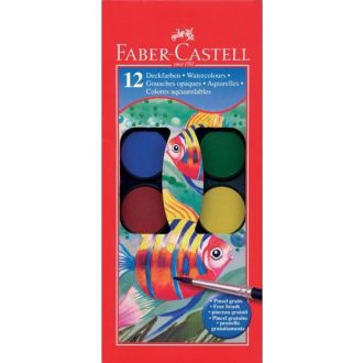 Faber Castell Νερομπογιές 12 χρώματα 30mm (125012)