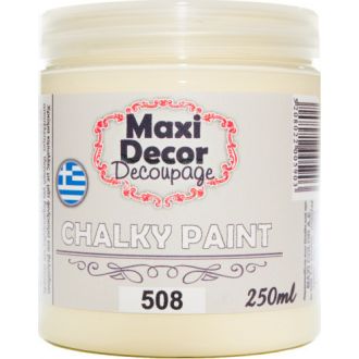 Maxi Decor χρώμα κιμωλίας chalky paint 250ml Κίτρινο παστέλ  - Pastel Yellow (508)