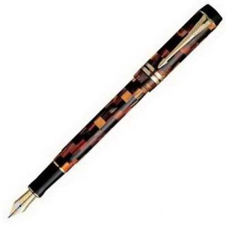 Parker Πένα Duofold Demi Check Amber GT Fountain Pen (1102.3101.41)