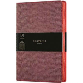Castelli σημειωματάριο ριγέ 13x21 harris maple red  QC6D9.387