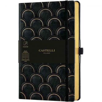 Castelli σημειωματάριο ριγέ 13x21 Art deco gold  QC6NS-464
