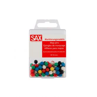 Sax καρφίτσες  χρωματιστές στρογγυλές 80τμχ.