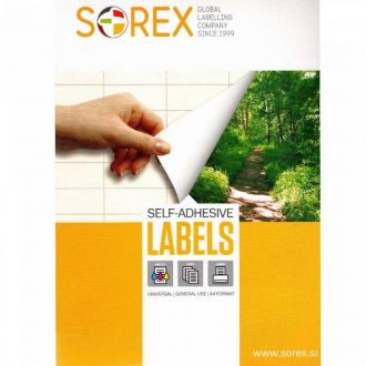 Sorex Αυτοκόλλητες ετικέτες εκτύπωσης Α4 105x148 (2Χ2) 100 Φύλλων